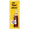 Image 1 : Pepsi-Cola embossed metal self-framed sign w/bottle graphic, "Say Pepsi Please", Exc color & cond, S