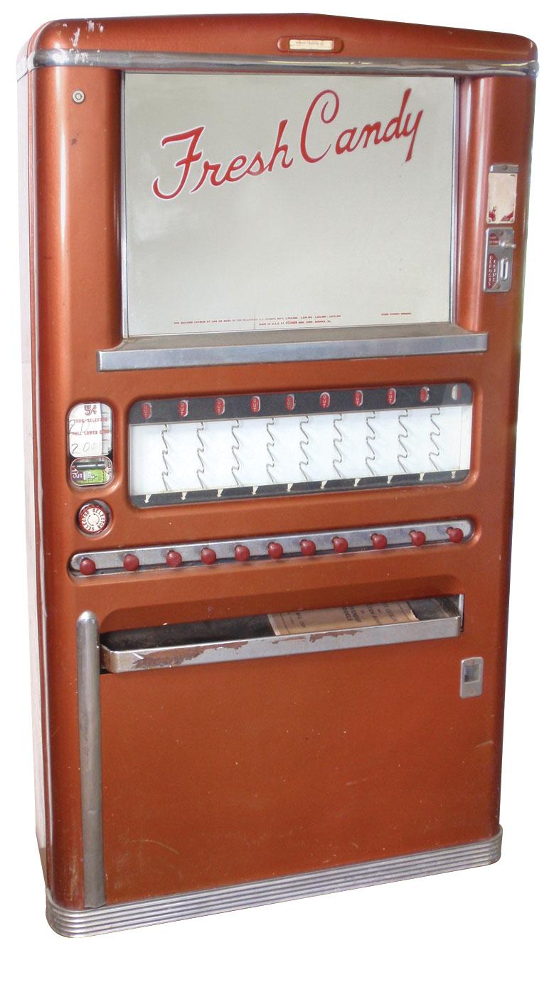 Coin-operated candy machine, Stoner, floor model w/11 selections, 5-10 ...