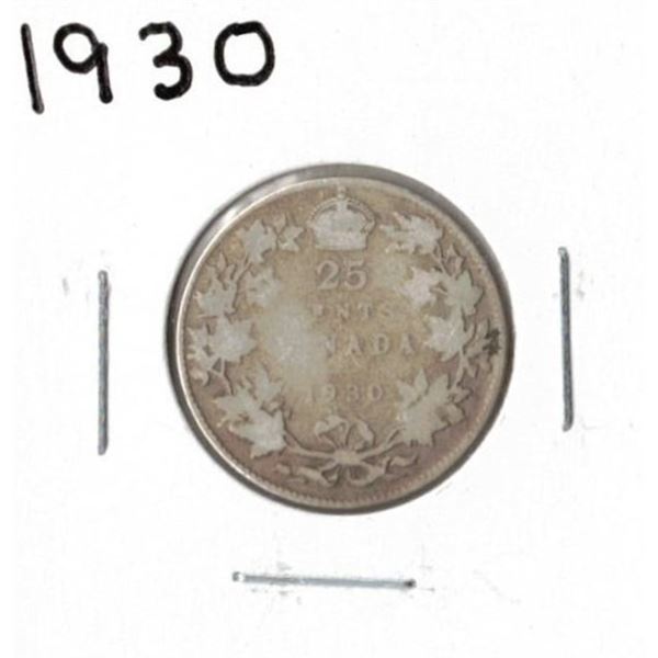1930 Canadian Twenty-Five Cent Piece