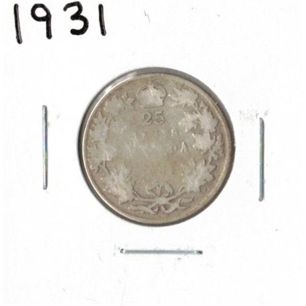 1931 Canadian Twenty-Five Cent Piece