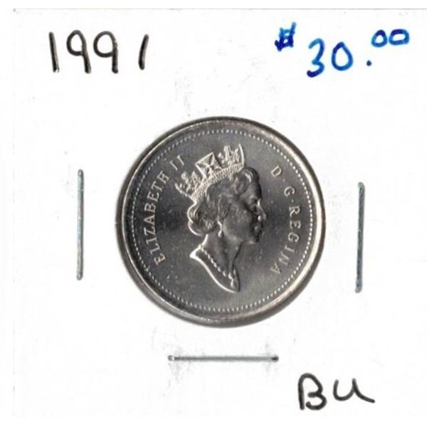 1991 Canadian Twenty-Five Cent Piece