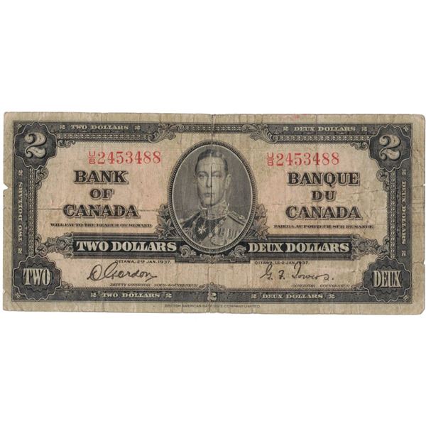 1937 Bank of Canada - Two Dollar Note