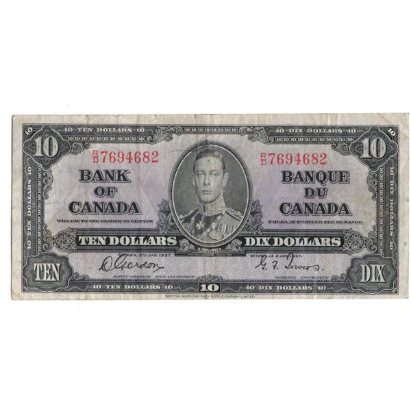 1937 Bank of Canada - Ten Dollar Note