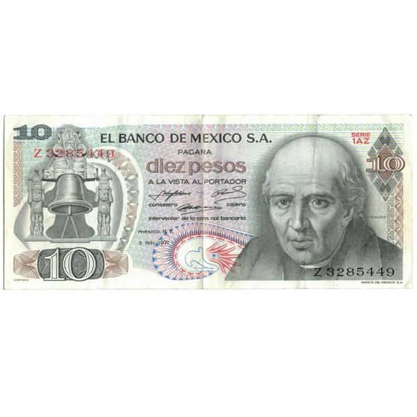 1971 Bank of Mexico - Ten Pesos