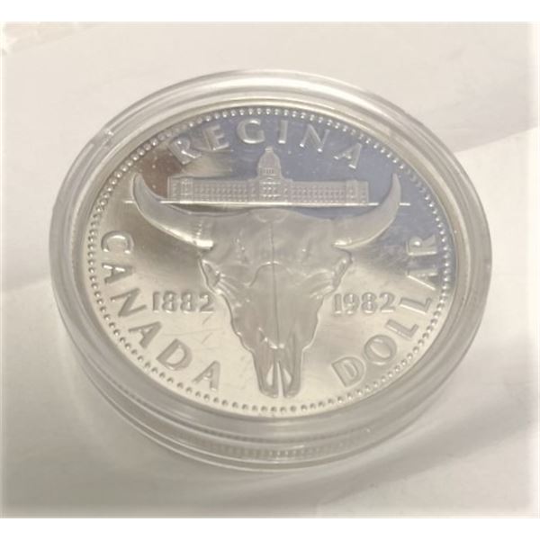 1982 Canadian Proof Silver Dollar Regina