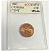 Image 1 : 1963 Canadian One Cent Piece