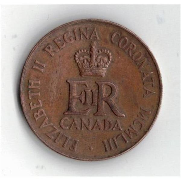 1953 Queen Elizabeth II Regina Coronata Coronation Canada MCMLIII TOKEN Medal