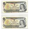 Image 1 : TWO Consecutive 1973 One Dollar Bills