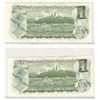 Image 2 : TWO Consecutive 1973 One Dollar Bills