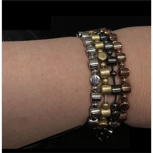 Multi Strand 4 tone Stretch Bracelet