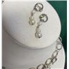 Image 2 : Faux Pearls and Bling Necklace with Matching Earrings