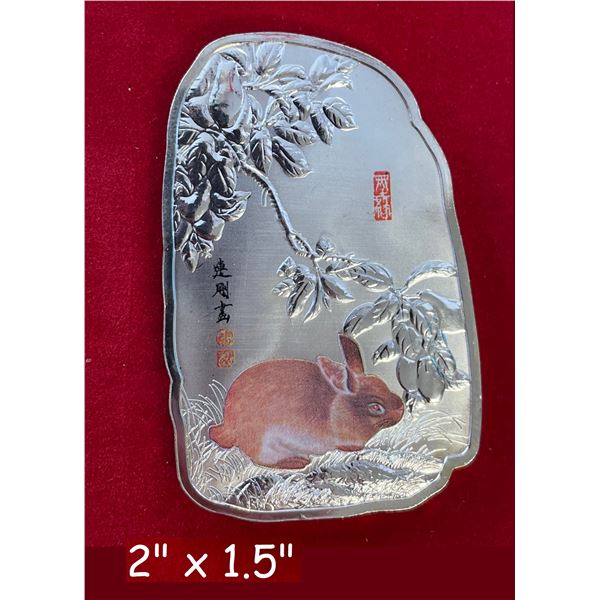 Year of the rabbit silver plated coin #3