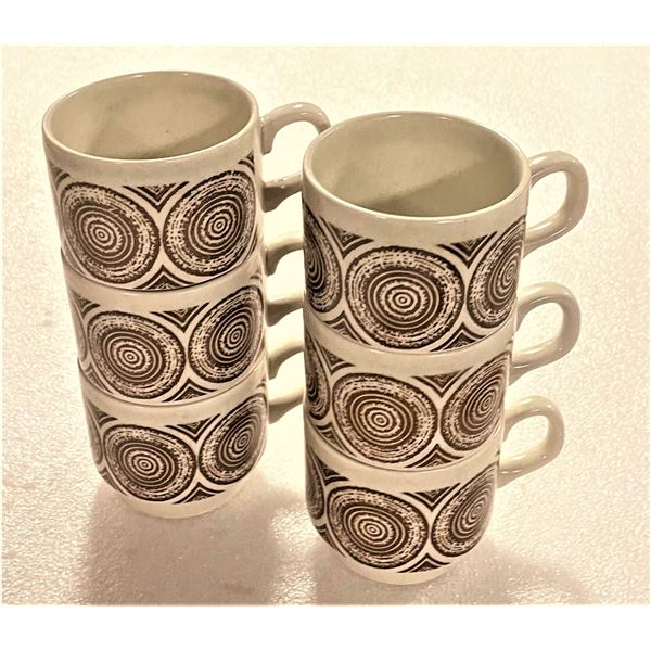 Vintage Biltons Stacking Mugs Made in Staffordshire England - 6 Pieces