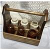 Image 1 : Wood caddy with salt and pepper shakers