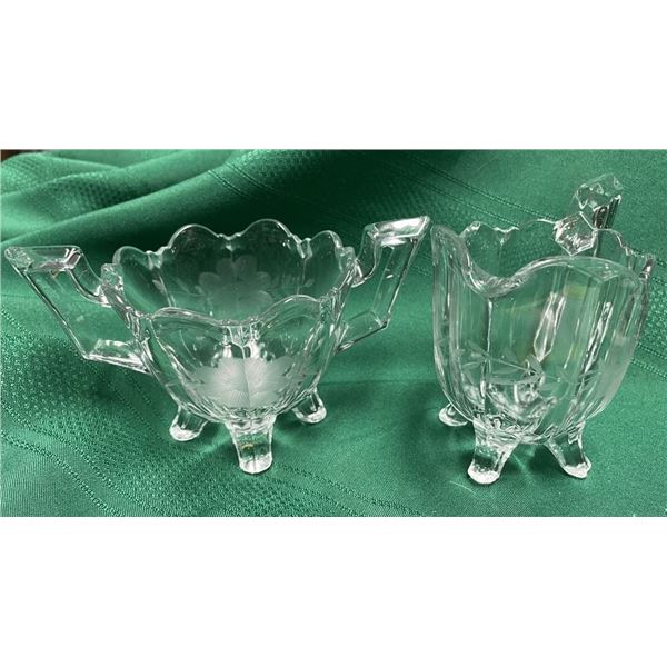 Glass Cream and Sugar