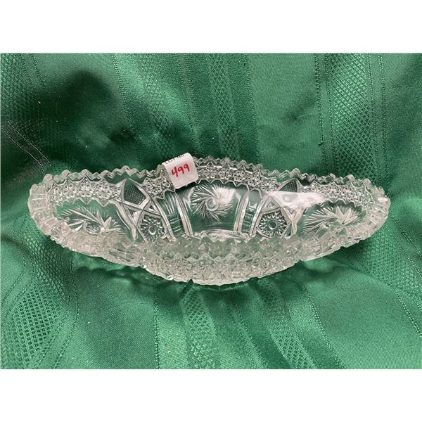 Crystal , Cut Glass Oval Dish