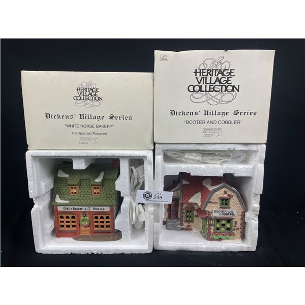 Lot of 2 Deptartment 56 Dickens Village Series  White Horse Bakery and, Booter and Cobbler 