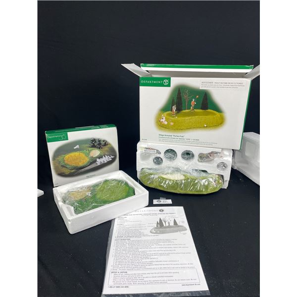 Lot of 2 Department 56 Village Series  Accessories "Putting Green" & " Perfect Putt"