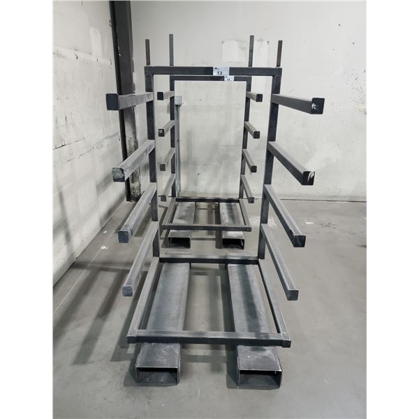STEEL STATIONARY 4 TIER MATERIAL STORAGE RACK 61