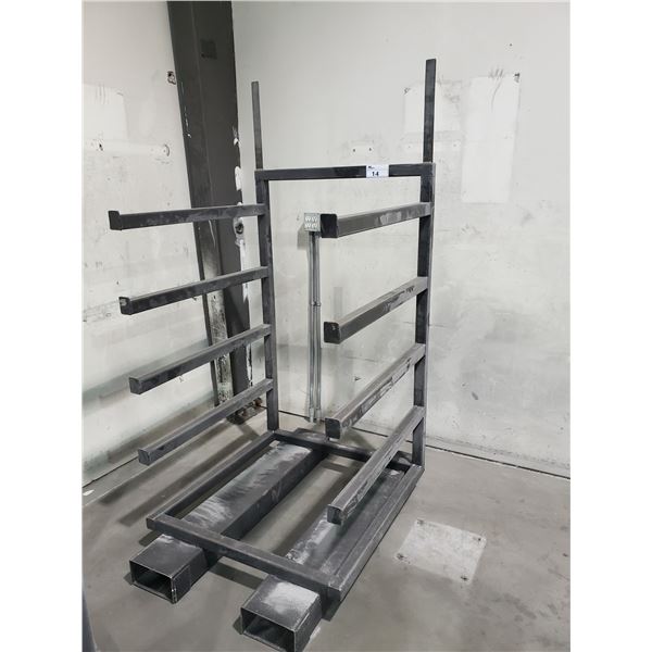 STEEL STATIONARY 4 TIER MATERIAL STORAGE RACK 61
