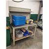 Image 2 : HEAVY STEEL WORK TABLE WITH BACK BOARD & SHELF- APPROX. 4' ACROSS X 2' DEEP X 5 1/2' HIGH