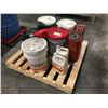 Image 2 : APPROX 8 (PARTIALLY FULL) CONTAINERS ASSORTED LUBRICANTS & RED METAL JERRY CAN