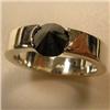 Image 1 : STERLING SILVER 1.90 CTS BLACK DIAMOND THUMB RING - SIZE 10