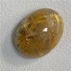 24.19 CTS OVAL RUTILATED QUARTZ CABOCHON 20x15 MM