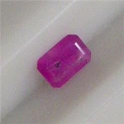 0.40 CTS EMERALD CUT RUBY 5.5x4 MM - HEAT TREATED