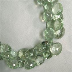 336 CTS GREEN AMETHYST TEAR DROP STRAND 13x12 MM