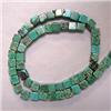 Image 1 : 6x6 MM CUBE CHINESE TURQUOISE STRAND - 16 INCHES