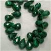 Image 1 : 150 CTS ENHANCED EMERALD BRIOLETTE STRAND 12x8-8x5 MM