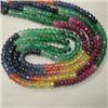 Image 1 : 97 CTS TWO MULTICOLOR SAPPHIRE RONDELLES STRAND 3 MM - 18 INCHES