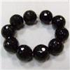 Image 1 : 18 MM LOT OF FACETED ROUND BLACK STONE BEADS - FULL DRILLED
