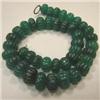 Image 1 : 910 CTS CARVED ENHANCED EMERALD STRAND 18-13 MM - 19 INCHES - TEMPORARY CLASP