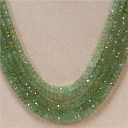 314 CTS 5 STRANDS OF GRADUATED FACETED EMERALD RONDELLES - LENGTH ADJUSTABLE - INCLUDED