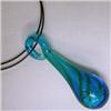 Image 1 : 62x20 MM HAND BLOW GLASS PENDANT (MURANO STYLE) WITH WIRE