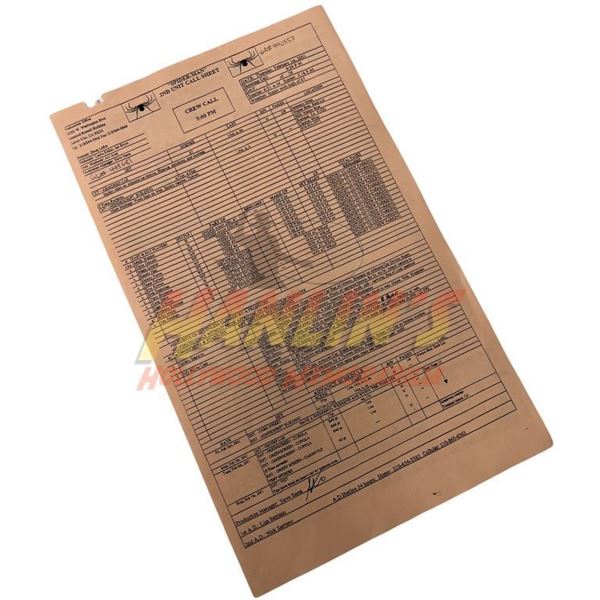 Spider-Man (2002) - Production Used Call Sheet for Stunt Sequences