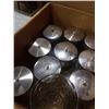 Image 2 : BOX OF GLASS CANNISTERS AND VASE