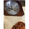 Image 8 : FOREIGN MANTLE CLOCK WITH PENDULUM AND 2 LEATHER MASKS