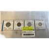 Image 1 : 4 WWII COINS - 1942 QUARTER .800 SILVER, 1943 TOMBAC, 1944 VICTORY, 1945 DIME .800 SILVER