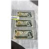 Image 1 : 3 1973 MINT CANADIAN BILLS - LAST ISSUES OF $1 BILL