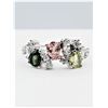 Image 2 : STERLING SILVER NATURAL TOURMALINE (0.80CTS) & CZ RING, W/A $915.00, SIZE 6.25