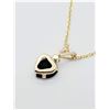 Image 3 : 10KT. YELLOW GOLD 5.75MM X 5.8MM NATURAL GARNET (0.70CTS) & MOONSTONE HEART PENDANT WITH STERLING CH