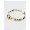 Image 3 : 10KT. YELLOW GOLD 5.1MM X 3.2MM NATURAL ORANGE SAPPHIRE RING, RETAIL $1000.00, SIZE 6