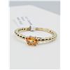 Image 7 : 10KT. YELLOW GOLD 5.1MM X 3.2MM NATURAL ORANGE SAPPHIRE RING, RETAIL $1000.00, SIZE 6