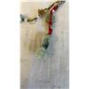 Image 8 : LOT OF ORIENTAL ACCESSORIES - PORCELAIN BEAD NECKLACE, JADE PENDANT ON STRING NECKLACE, AND JADE KEY