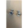 Image 2 : VINTAGE RING BAND, PAIR OF SILVER TONE AND BLACK STONE CUFF LINKS, AND VINTAGE 925 STERLING SILVER H