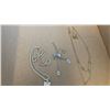 Image 2 : "COUTURE WILL SET YOU FREE" PENDANT NECKLACE, GOLD PLATED DOUBLE STRAND NECKLACE, AND SILVER TONE EG