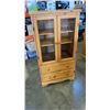 Image 1 : PINE GLASS DOOR CABINET